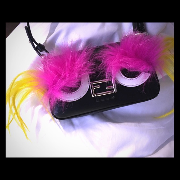 NWT. Fendi Baguette Micro Mini Monster Pink Bag - Picture 3 of 4